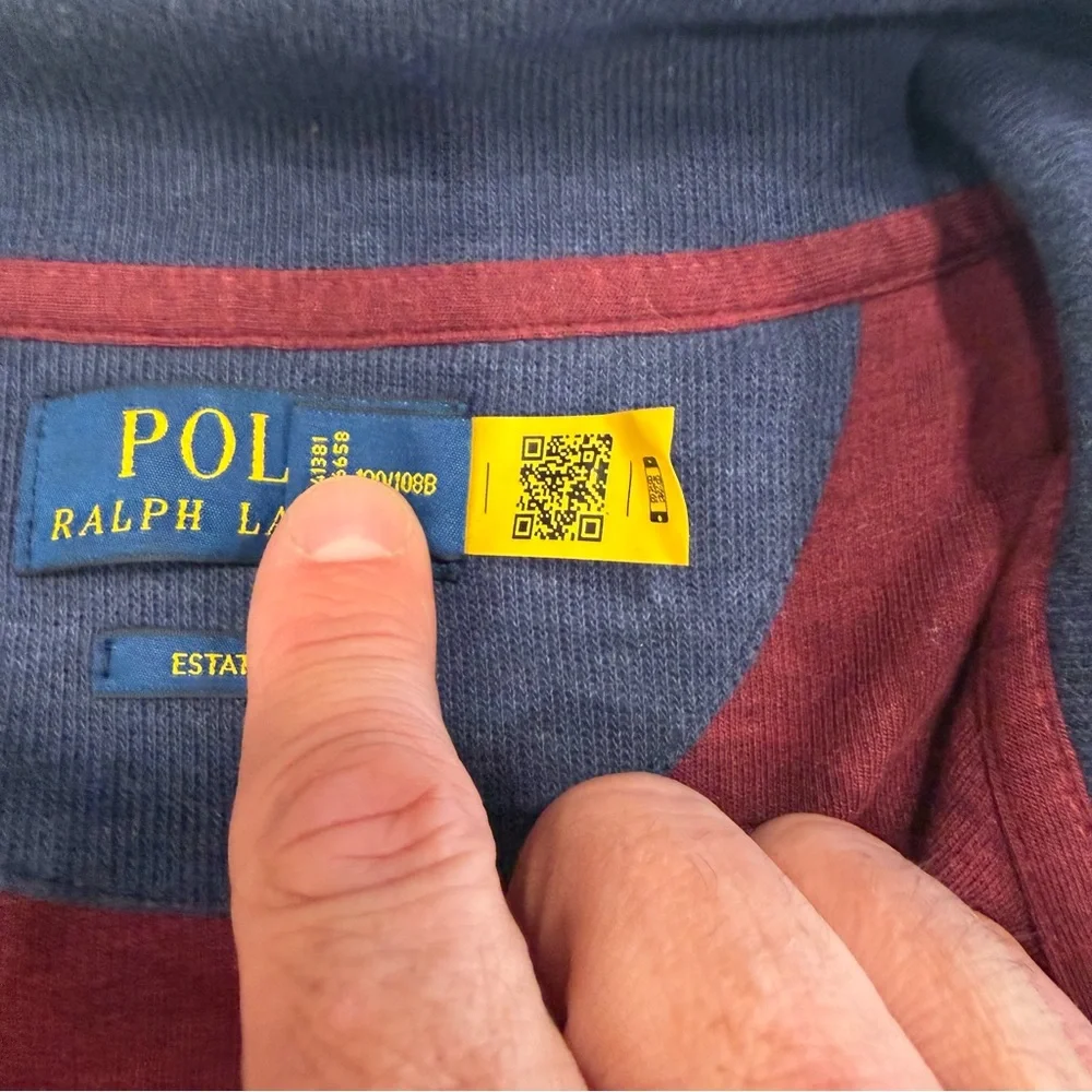 Polo Ralph Lauren Sweater Men's Quarter Zip Maroon Estate Rib -XXL